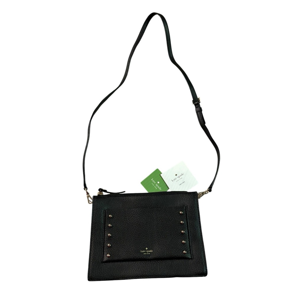 New Kate Spade Austin Street Clarise Leather Black Crossbody Purse - Picture 2 of 14